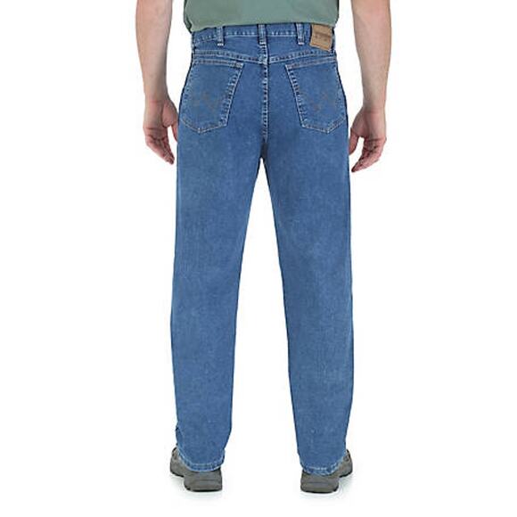 WRANGLER RUGGED WEAR RELAXED STRETCH FLEX DENIM JEAN - STONEWASHED Size 60 x 34 - Picture 1 of 7